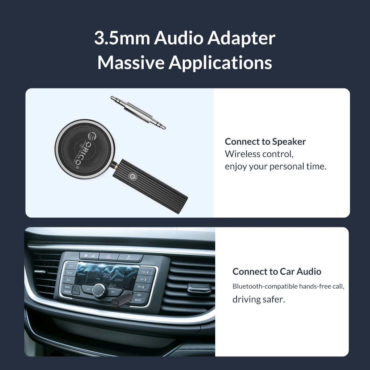 ORICO беспроводной Bluetooth совместимый 5 0 приемник аудио адаптер для 3 мм AUX наушников