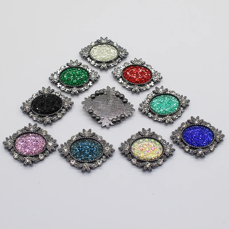 

10 pcs/lot 26* 34mmGun blackflatAlloyoval pineapple noodles MixedJewelryAccessories DIY Clothesflowerswedding dressAccessories