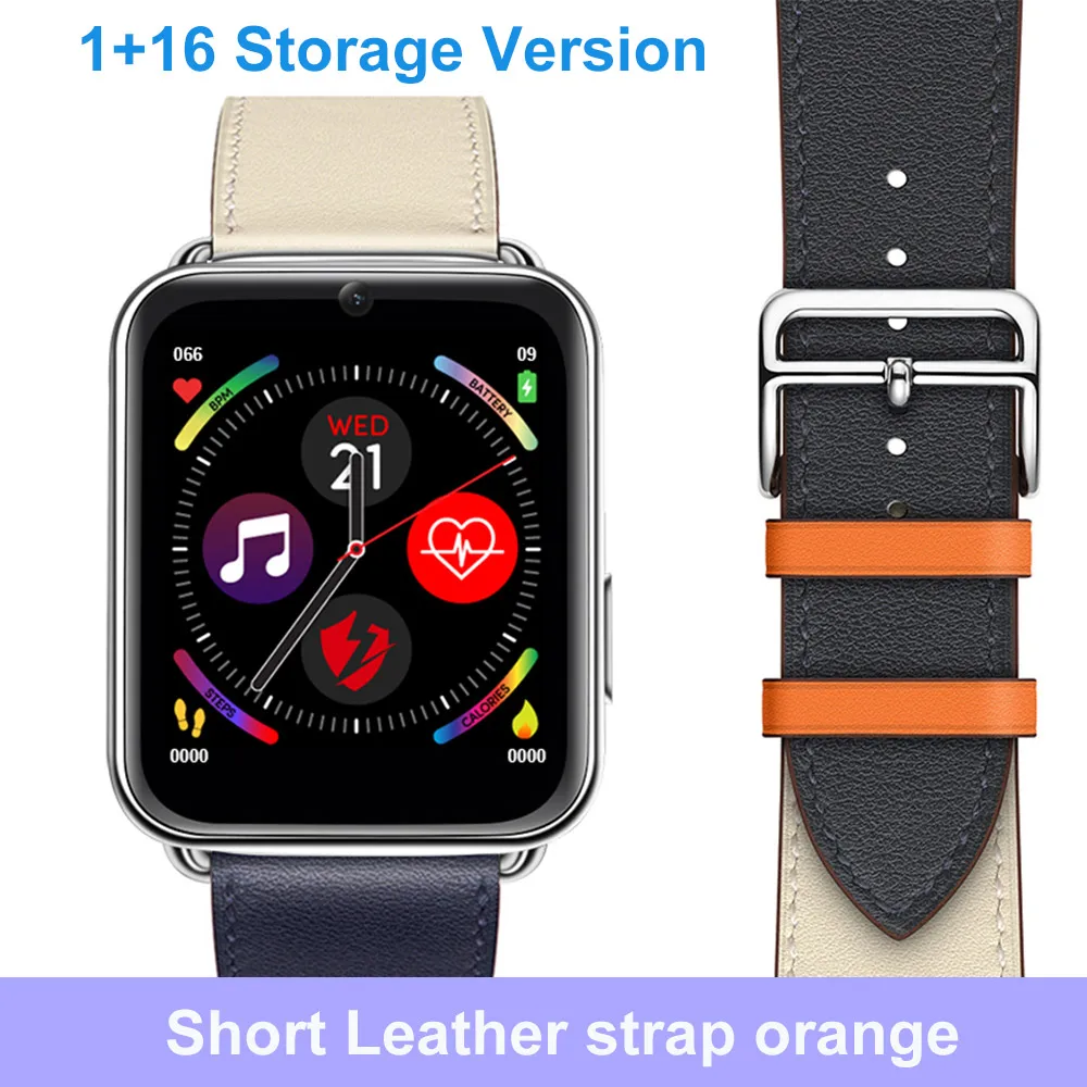 leather colorful 1 LEMFO LEM10 4G Smart Watch 1.82 inch Big Screen Android 7.1 3G RAM 32G ROM LTE 4G Sim Camera GPS WIFI Heart Rate Men Women - Цвет: leather colorful 1