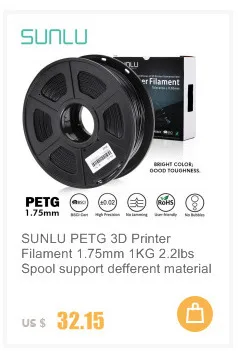 SUNLU PLA углеродное волокно 3d принтер нити 1,75 мм(2.2lb) Допуск+/-0,02 мм для детского дизайна живопись