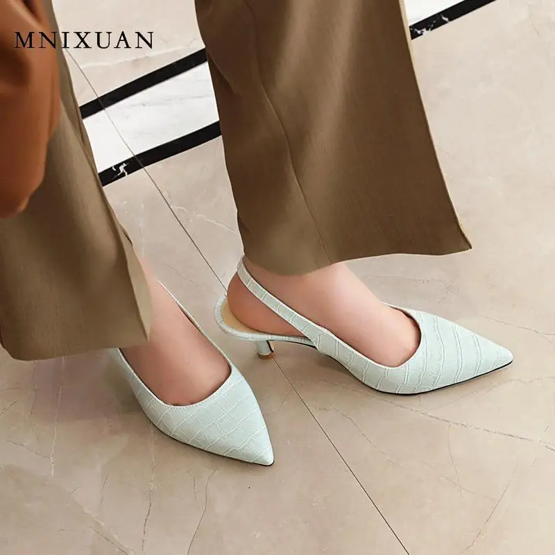 Женские сандалии MNIXUAN с острым носком высокий каблук-рюмочка офивечерние
