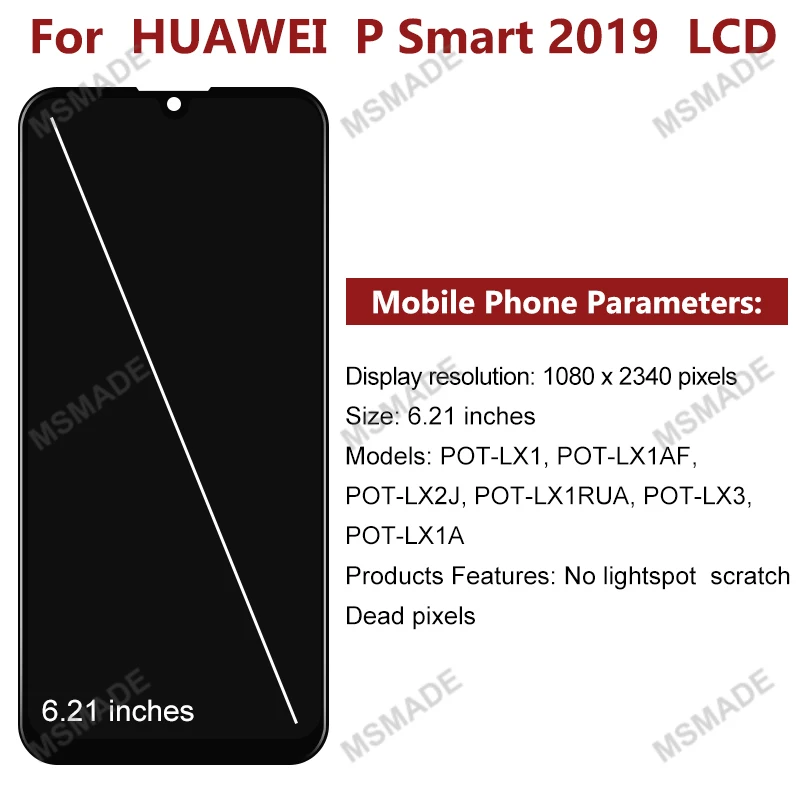 6 21 for huawei p smart 2019 lcd display touch screen digitizer assembly for pot l21 pot lx3 pot lx1 replacement parts free global shipping
