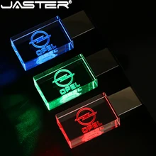 JASTER OPEL Pendrive USB Flash Drive Kristal + Logam 4GB 8GB 16GB 32GB 64GB 128GB Penyimpanan Eksternal Stik Memori U Disk