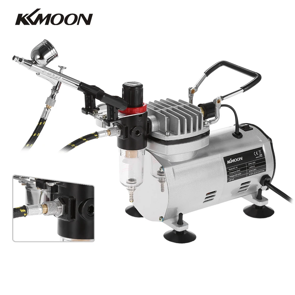 KKmoon AC 18 3 комплект аэрографа воздушный компрессор двойного действия хобби