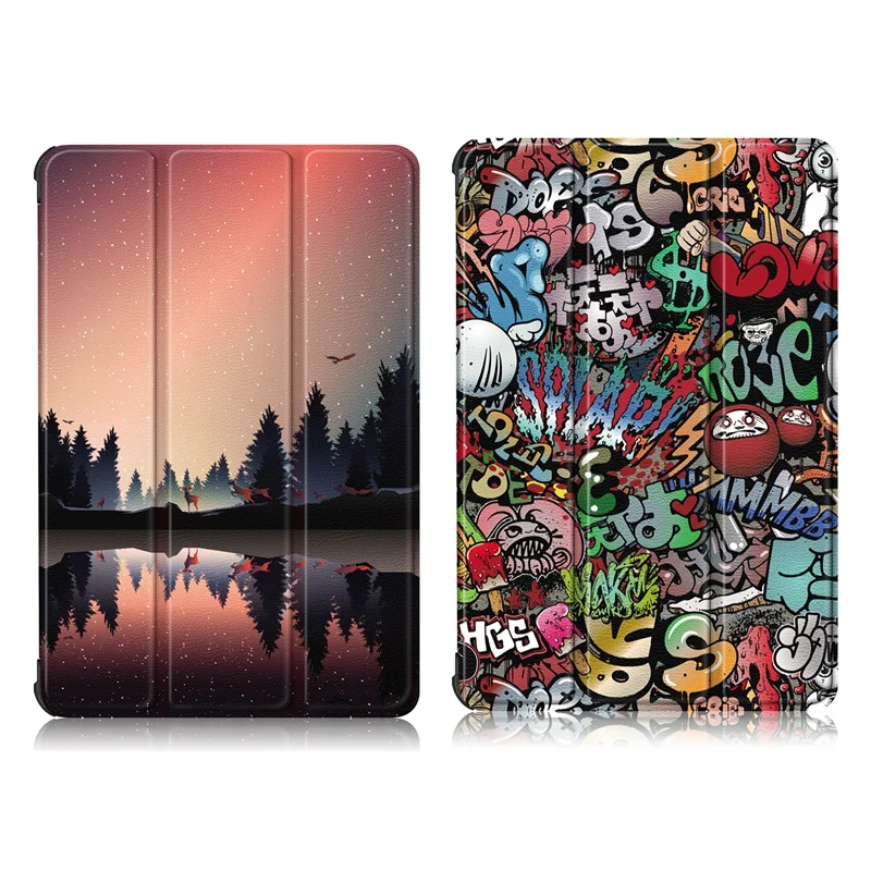 

Painted Tri-Fold Tablet Anti-Fall Shell Tablet Protective Cover Suitable 10.1 Inch for Huawei MatePad T10S