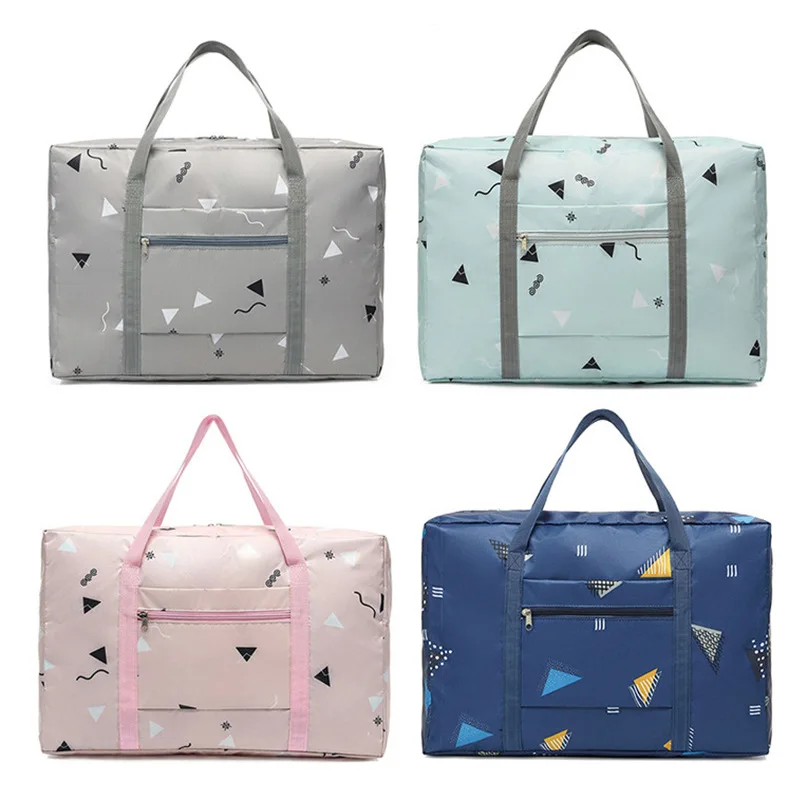 

Portable Folding Travel Bag Polyester Large Capacity Waterproof Korean Style Multi-Color Optional Pull Rod Luggage Bag Organizer