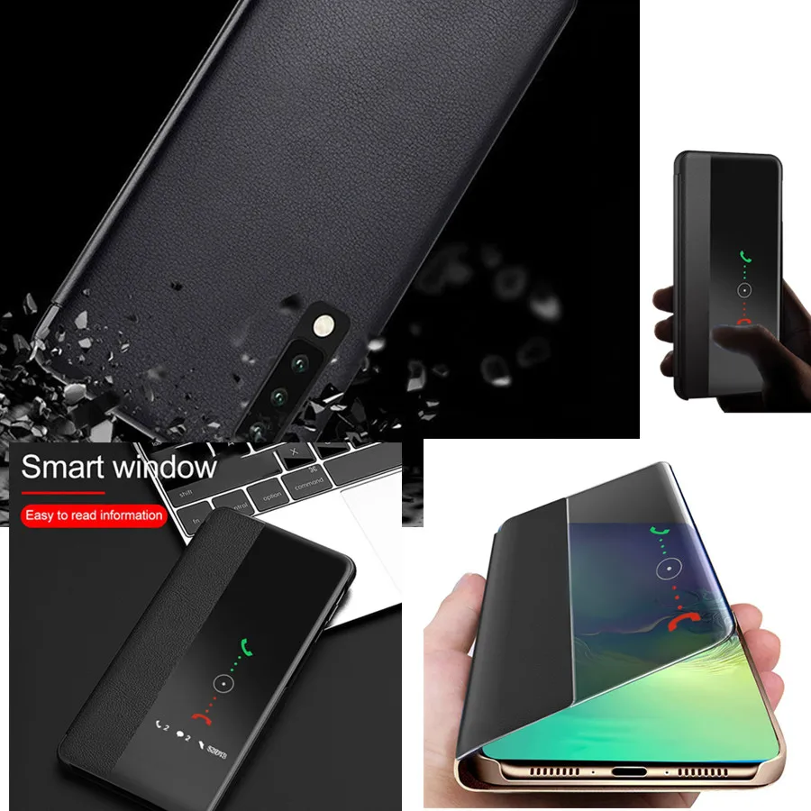 Смарт Clear View Флип Чехол для телефона samsung Galaxy a 10 20 30 40 50 70 Сэм Samsang sansun процессором