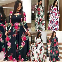 s 5xl elegant oversized tunic women dress long bohmia flower print maxi dresses summer hollow out long vestidos