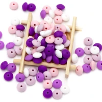 bobo box 10pcs 12mm silicone beads lentil baby teething toys pacifier chain food grade pearl silicone diy necklace jewelry beads