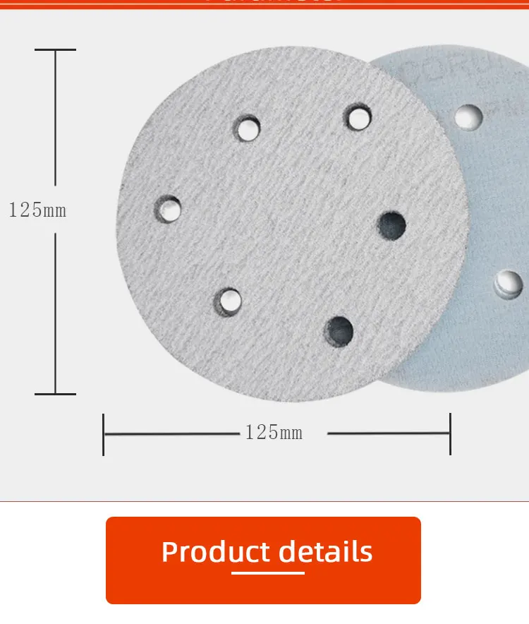 10 шт. 125 мм песок Бумага круглый Форма шлифовальные диски на застежке липучке