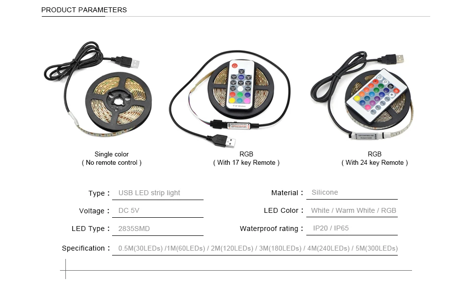5 В USB Power LED свет 2835 SMD RGB подсветка LED Шкаф Кухонный светильник 1M 2M 3M 4M 5M лампа лента Для Шкафа Шкаф Шкаф Шкаф ТВ фон светодиодное Диодное Освещение
