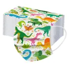 50 шт., одноразовые маски для лица с принтом динозавра