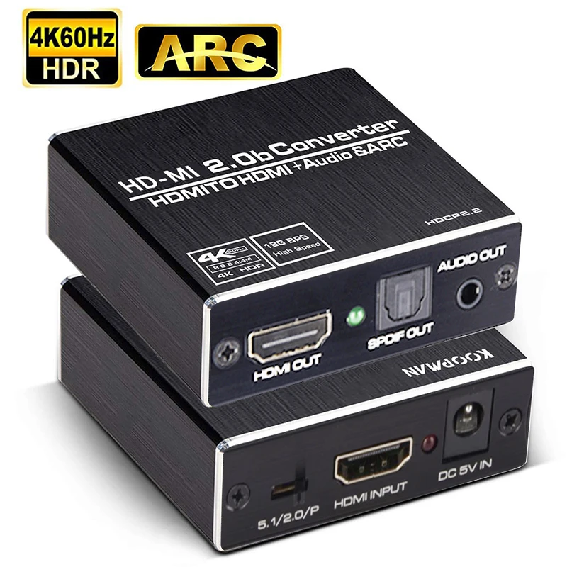4K 60Hz H DMI 2 0 аудио сплиттер 5 1 дуги HD MI экстрактор HDCP HDR10 конвертер к оптический SPDIF/rca