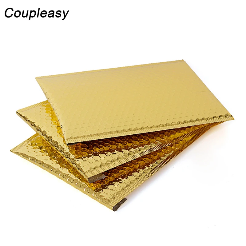 

30Pcs Bright Gold Bubble Envelopes Bag Self Adhesive Courier Packaging Bag Aluminum Foil Bubble Mailer Shipping Bags 6 Sizes