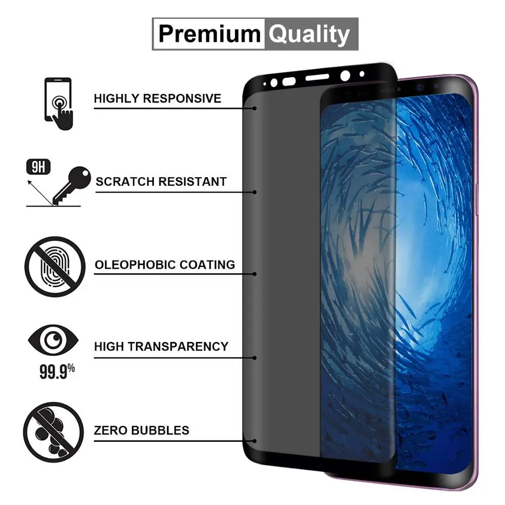 3D полное покрытие антибликовое закаленное стекло для SAMSUNG Galaxy note8 note9 S8 S9 PLUS защита