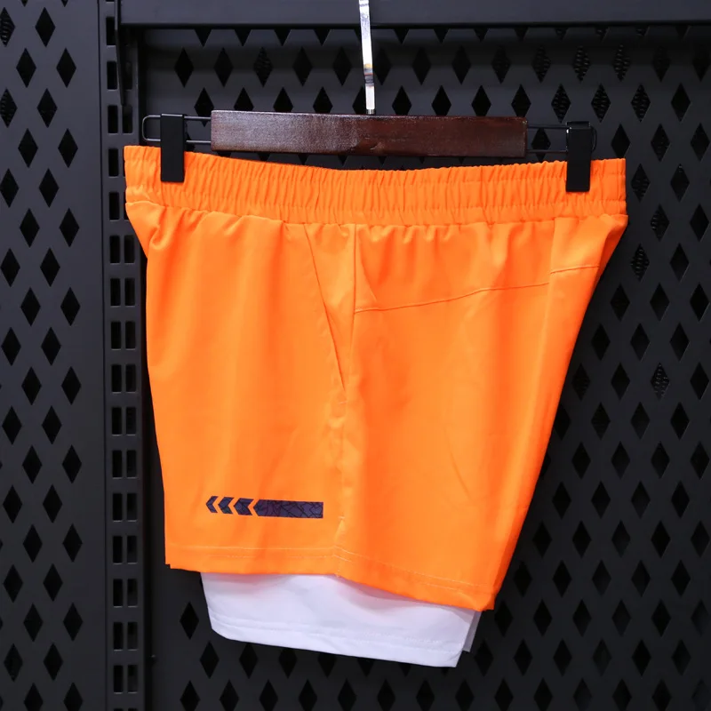 Solid Color Mock Two-Piece Shorts Female Anti-Emptied Casual Jogging Multi-Quick-Drying Outer Wear Yoga Gym | Спорт и развлечения