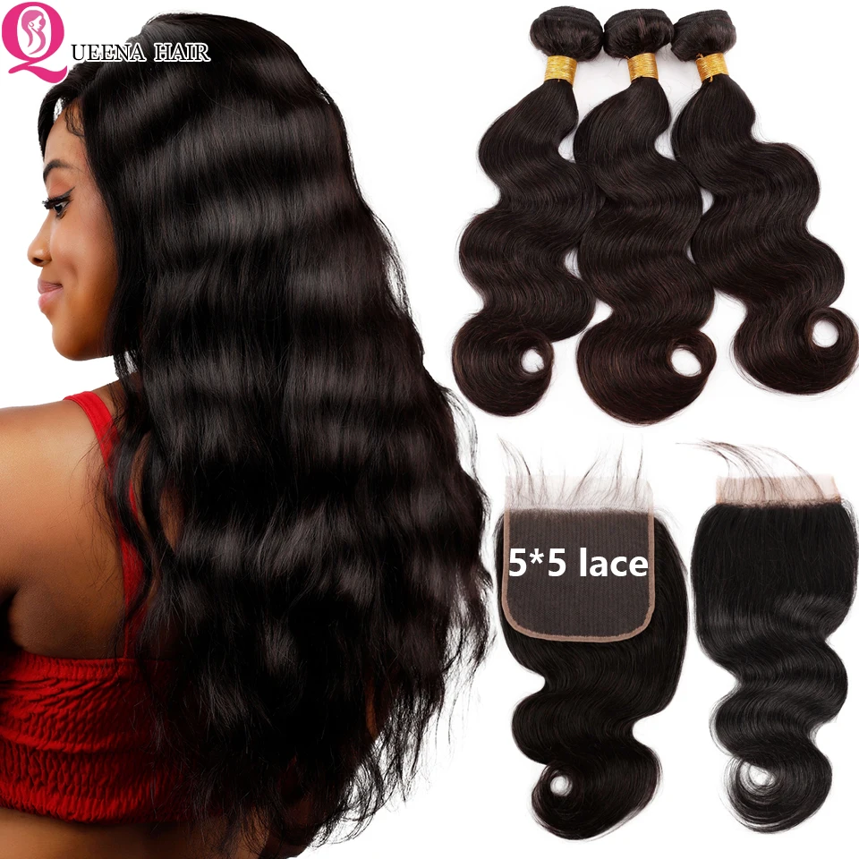 Необработанные индийские волнистые волосы для придания объема пряди с 5x5 кружева