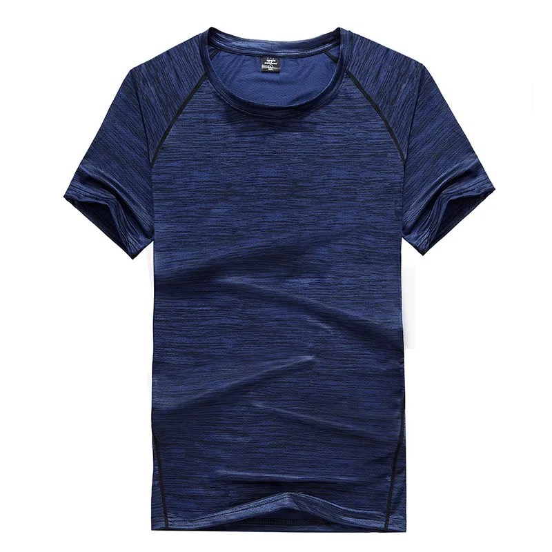 Размера плюс L~ 5XL, 6XL, 7XL, 8XL футболка Для мужчин креативный простой Круглый воротник быстросохнущая дышащая футболка Для Мужчин's летняя футболка - Цвет: Dark blue