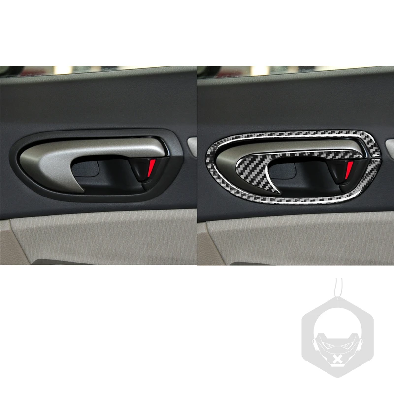 

For Honda Civic 8th Gen 2006-2011 Car Inner Door Handle Panel Trim Decal Carbon Fiber Sticker Accessories