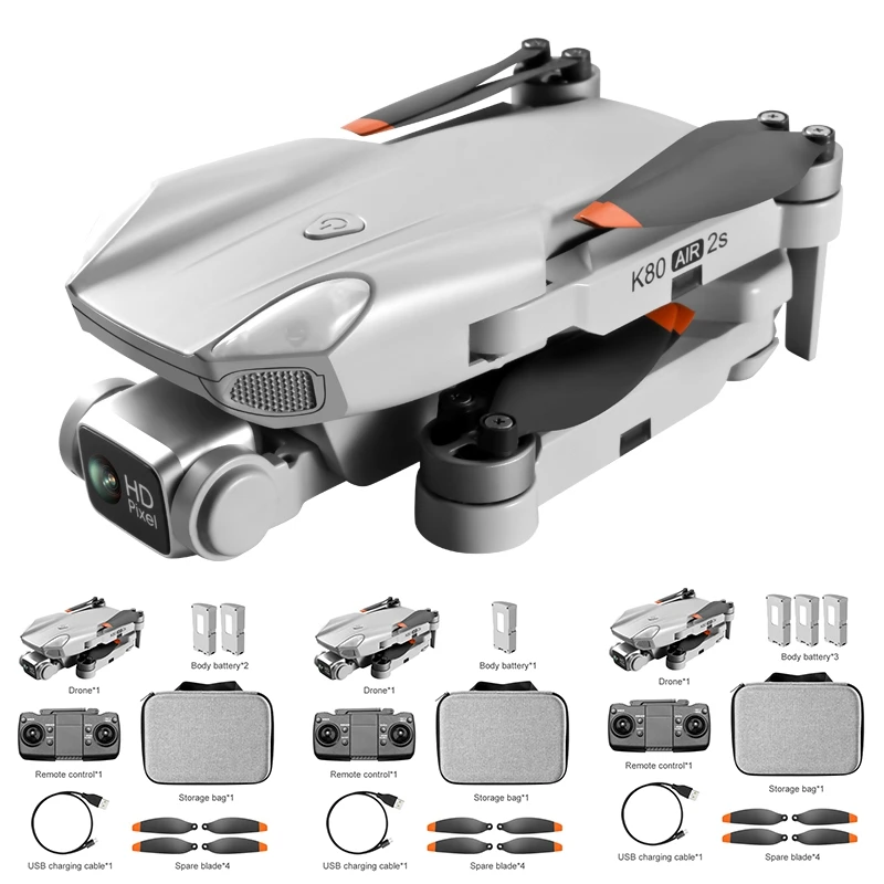 

Квадрокоптер K80 AIR 2S с двойной камерой, HD, 4K, GPS, Wi-Fi, FPV