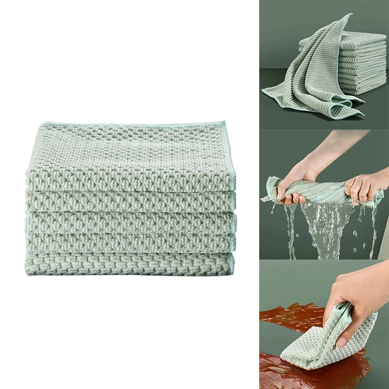 

Kitchen Non-Absorbent Fish Scale Cleaning Cloth Housework Table Dish Cloth Cleaning Rags Kitchen Accessories