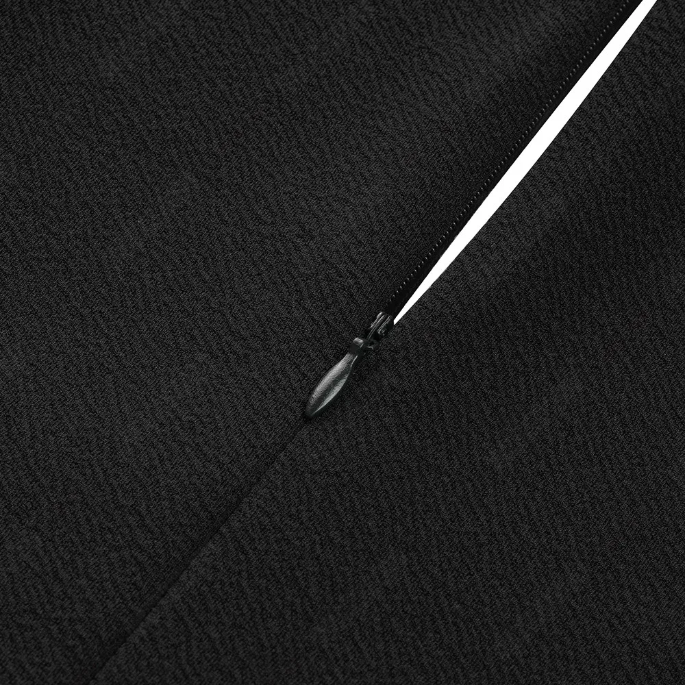 

Women Classic Solid Color Elegant Stand Neck Buttons Charming Side Split Casual Party Work Dress EA238