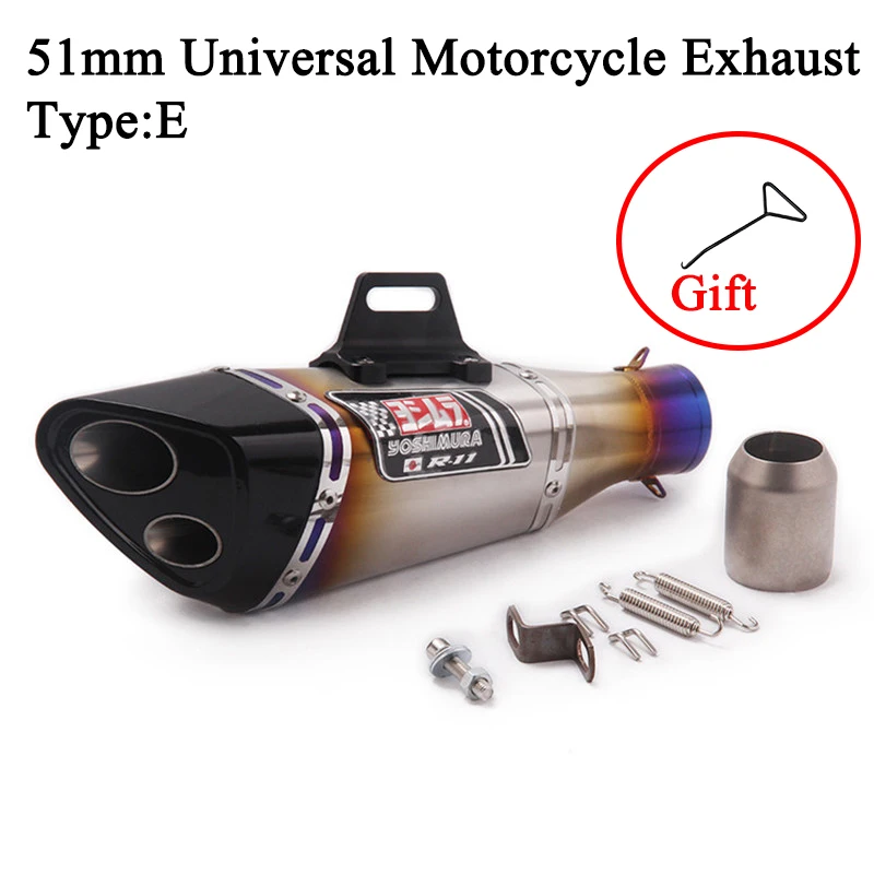 51 мм на входе универсальный глушитель выхлопной трубы мотоцикла двойной
