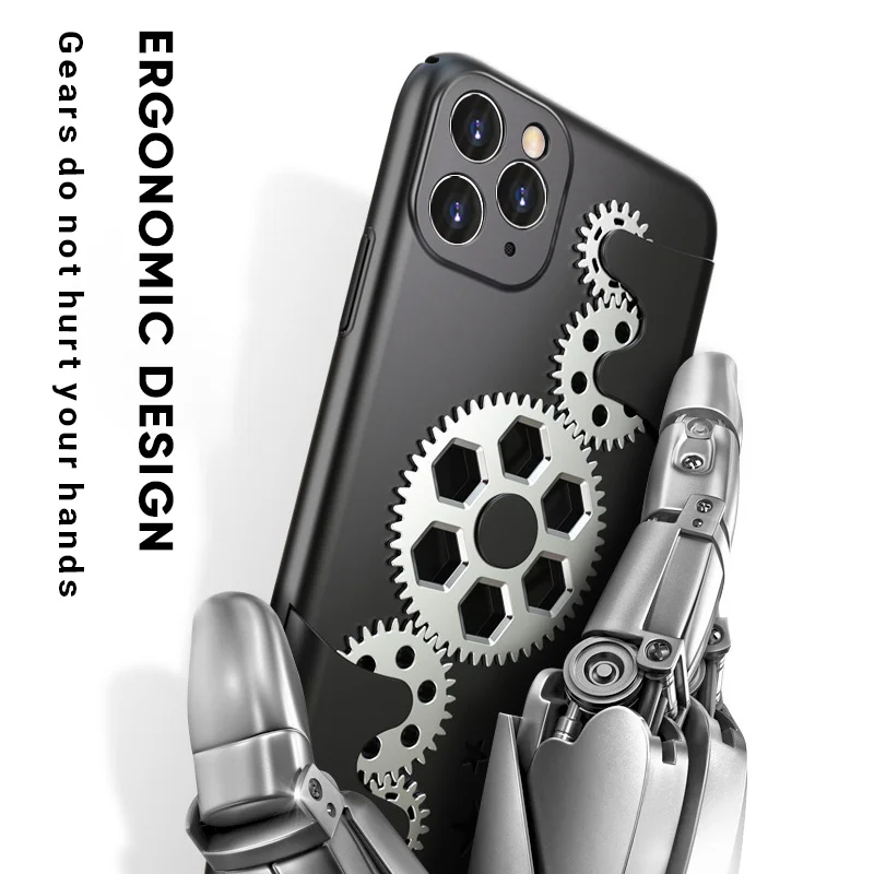 Creativity Mechanic gear rotation Decompression Phone Case For iPhone 11 Pro Max XR XS X 7 8 Plus SE 2 2020 luxury Hard PC Cover |