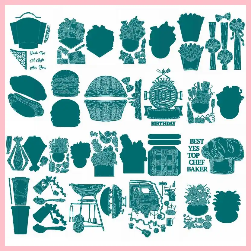 Корзина с животными автомобильный венок бантом для еды металлические вырубки