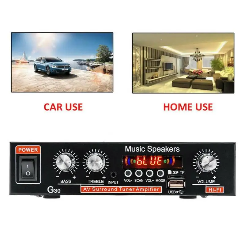 800W G30 Audio Amplificador Digital Home Power Bluetooth-compatible Hifi Stereo Subwoofer Music Player With Remote Control | Электроника