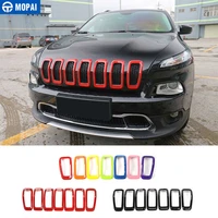 mopai car exterior accessories abs 3d front insert grill cover decoration frame stickers for jeep cherokee 2014 up car styling