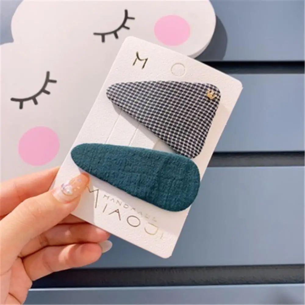 

Korean Children's Hair Accessories Combination Girl Cloth Plaid Hair Clip BB Clip Baby Large Broken Hair Card Parent-child Headd