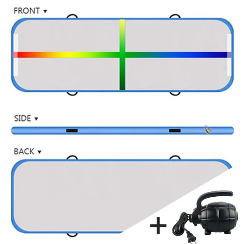

Портативный гимнастический воздушный трек 4 м, надувной коврик для прыжков в высоту DWF, спортивный матрас синего цвета, воздушный напольный ...