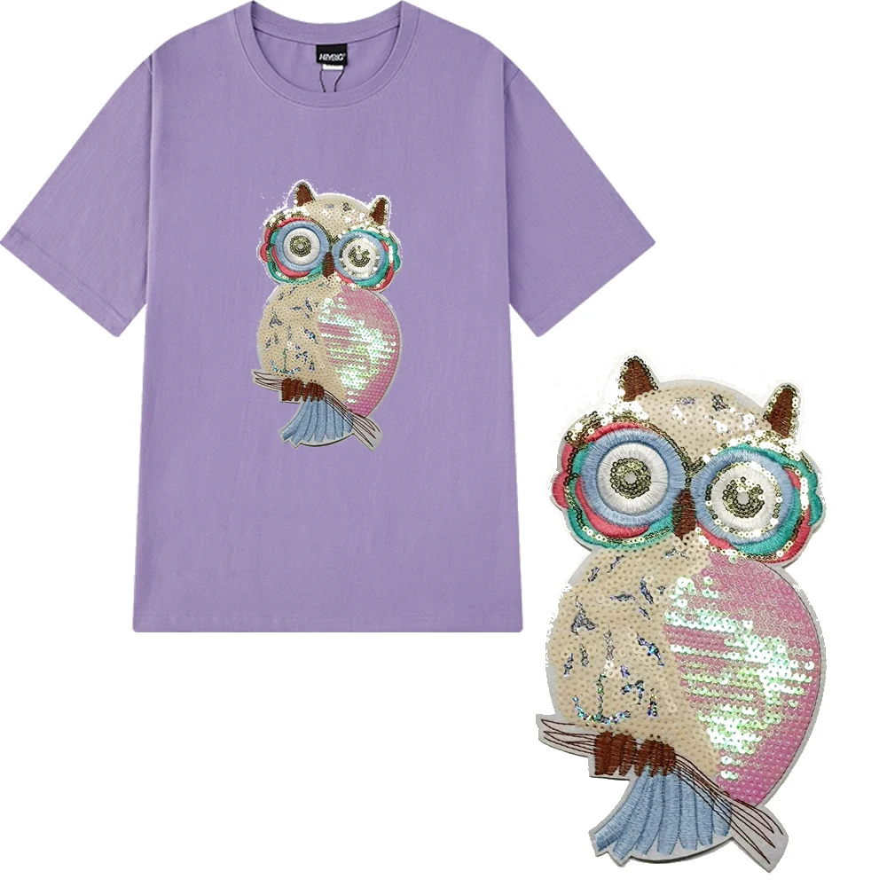 

large embroidery big owl bird patches for clothing DO-333