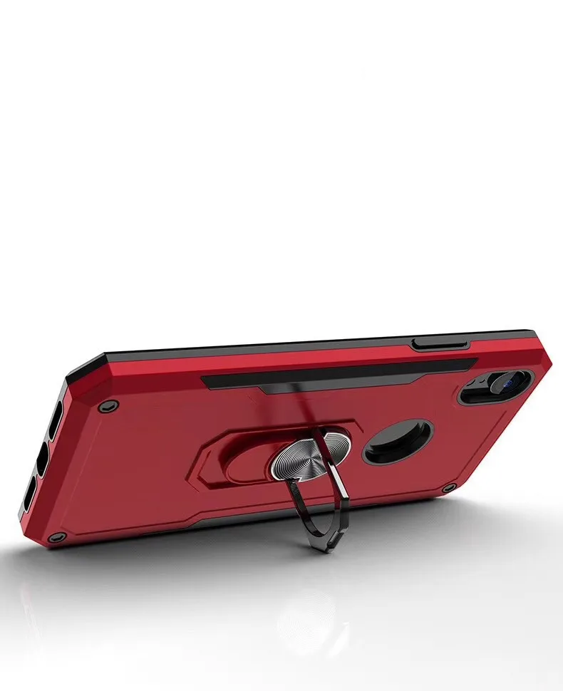 Case for iPhone 11 Pro Max X XS XR With Metal Finger Ring Bracket Blade Car Cover For 7 8 6 Plus Plain Protective |