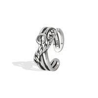 925 sterling silver female male classic ring fnger vintage geometric letter rock punk ring for women girl excellent jewelry ring