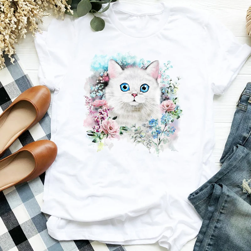 

2019 Women Shirt Summer Painting Sun Wave Casual Printed Short Sleeve Female Womens T T-shirt Graphic Printed Top Tshirt