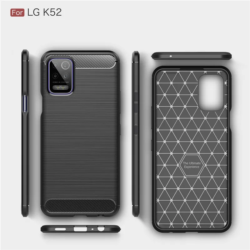 Soft Carbon Fiber Case For LG K52 K42 K92 5G K8 2018 K9 Cover Housings Protective Back Phone Bumper Funda | Мобильные телефоны и