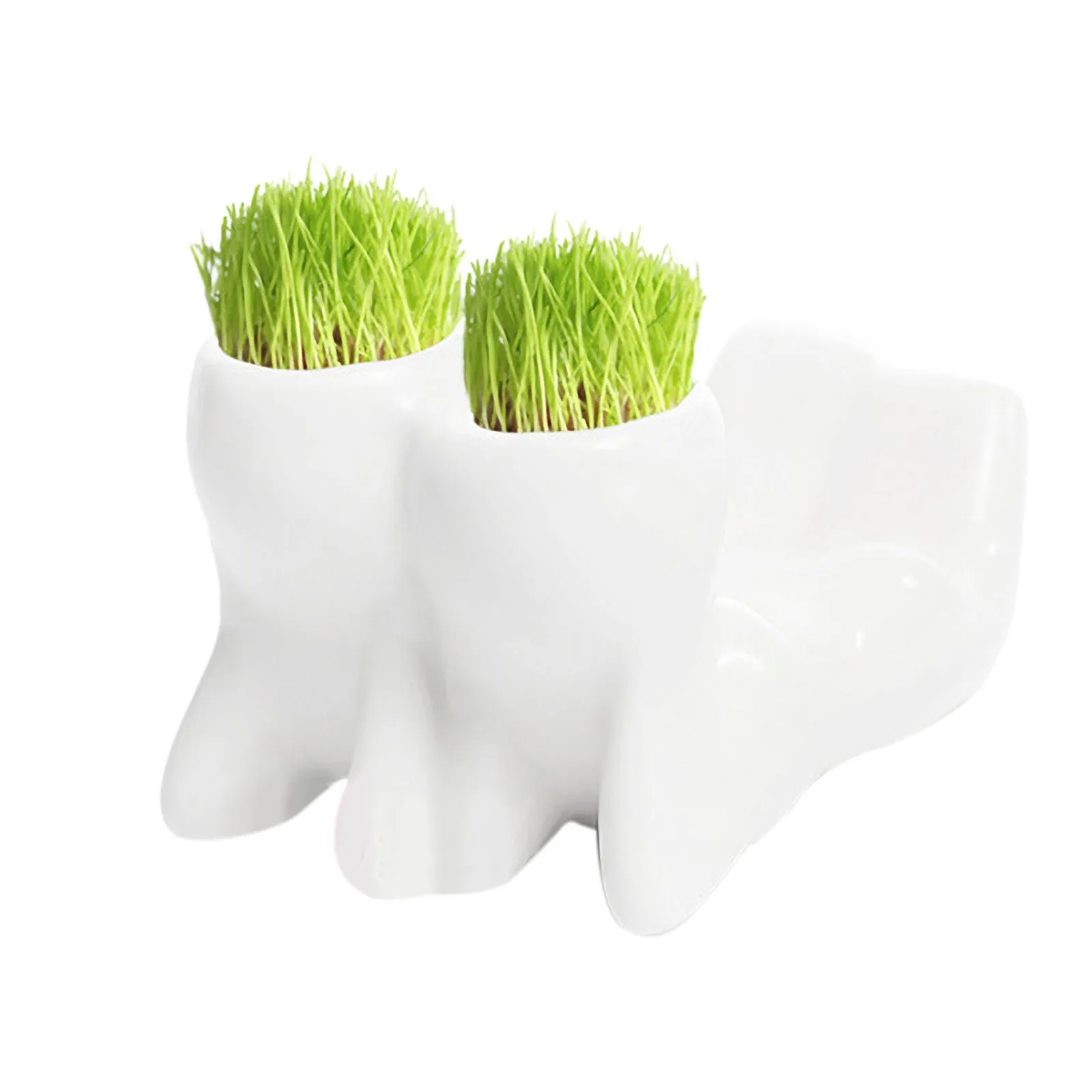 Мини бонсай головка волос Белый Керамика завод сад кукла на дерево горшок с