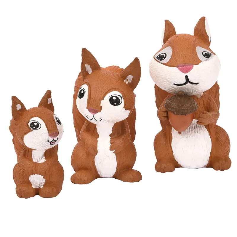 Животные миниатюрные лес белка семья фигурки Сказочный Сад Miniaturas микро снег