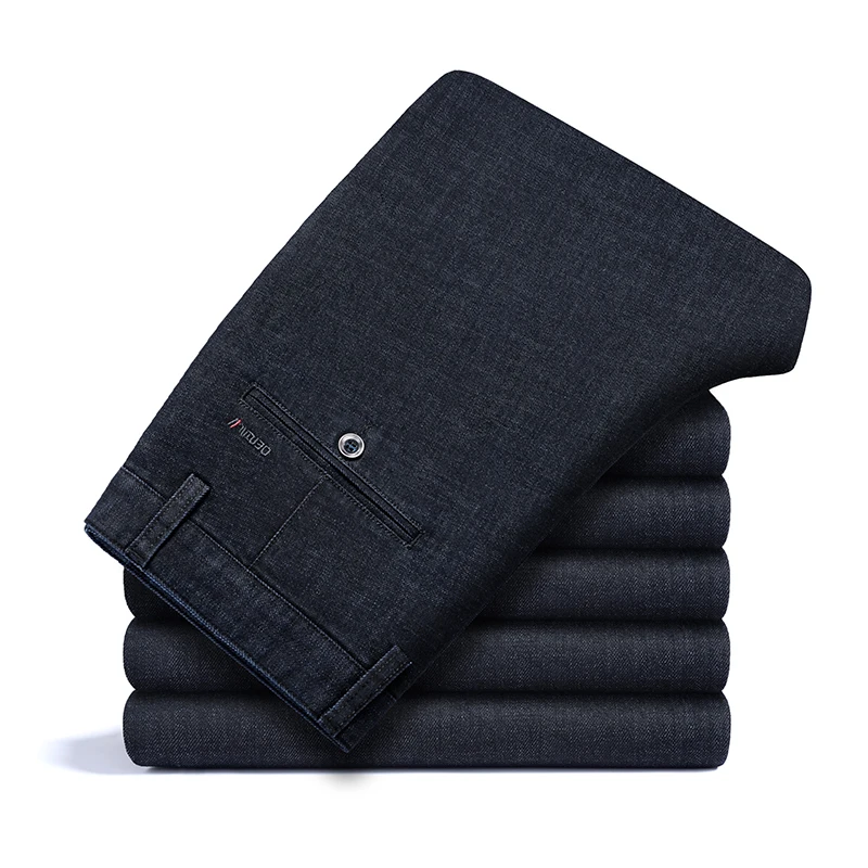 Мужской джинсовый костюм толстые повседневные брюки новинка осень-зима