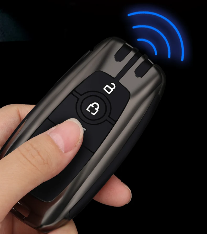 

Galvanized Alloy Car Key Case Cover Key Chain Key Bag Shell Protector for Ford Escort Escape Focus Edge Taurus Car Accessories