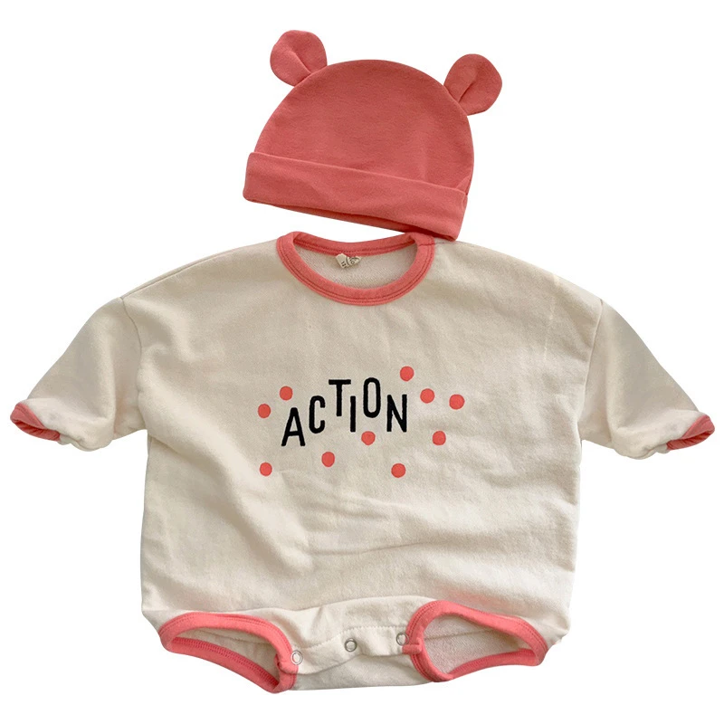 

Koodykids 2020 Baby Boy Spring Rompers Bodysuit With Hat Baby Girl Cothes Jumpersuit Autumn Toddler Boy Clothes Long Sleeve