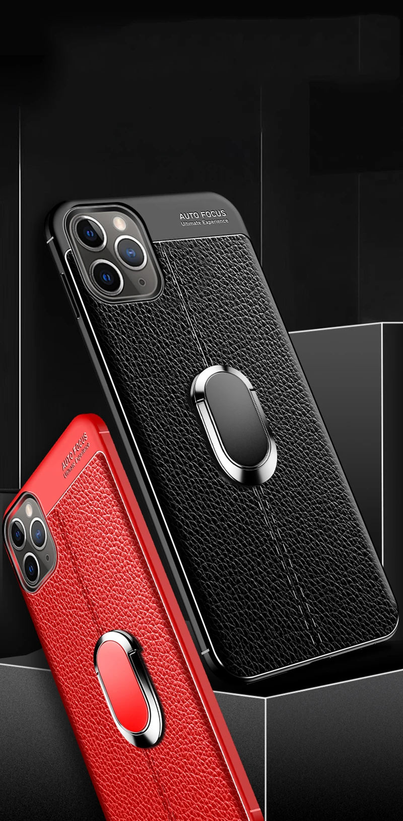 OceSap для iPhone 11 Pro Max чехол Роскошный кожаный магнитный кольцевой кронштейн задняя крышка для iPhone X XR XS Max 7 8 Plus чехол Coque
