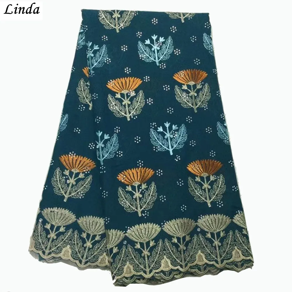 

100% Cotton African Swiss Voile Lace Fabric 2021 High Quality Lace Embroidery Nigerian Asoebi Lace Fabrics Sewing