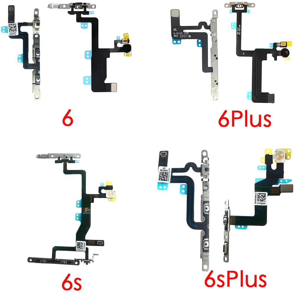 

Power On Off And Volume Button Silent Switch Flex Cable With Bracket Replacement For iPhone 6 6Plus 6s Plus