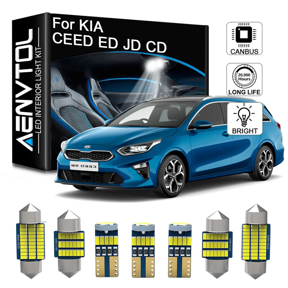 

AENVTOL Canbus LED Interior Light For KIA CEED ED JD CD Combi SW Hatchback Sportswagon Pro GT 2006-2019 Map Dome Trunk Bulbs Kit