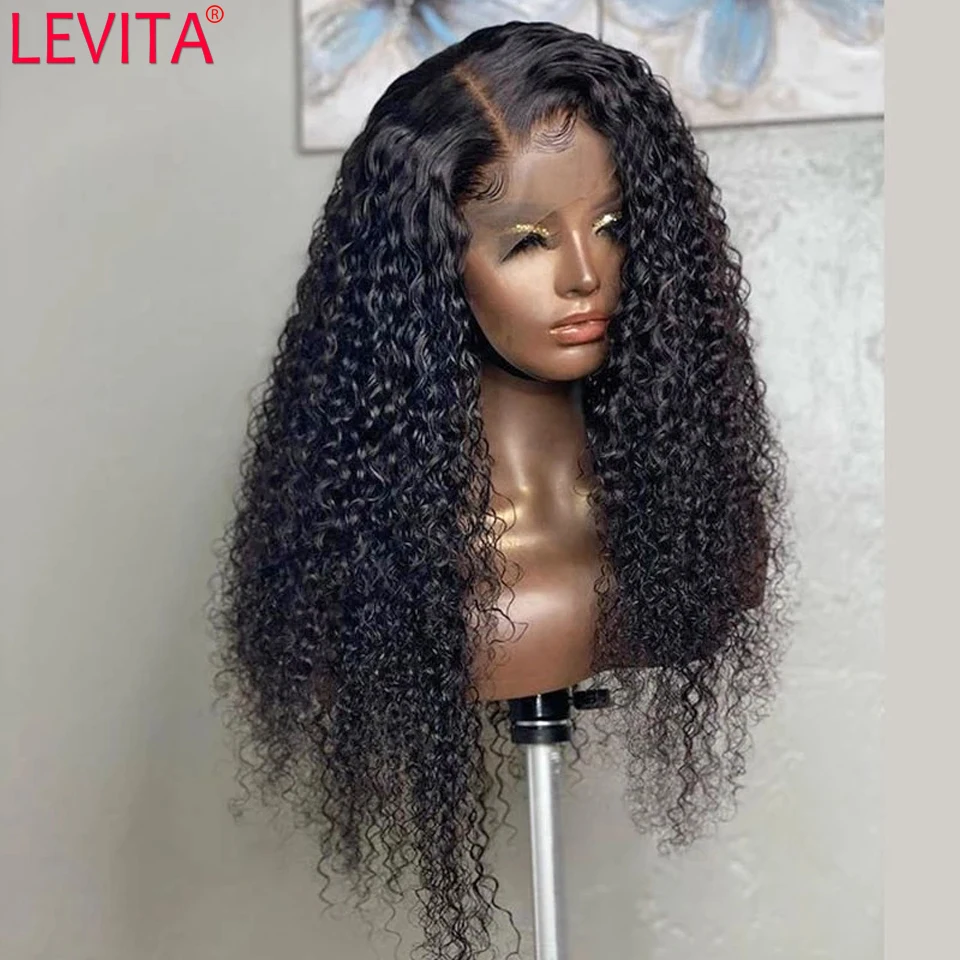 250 Density 13x4 Lace Frontal Wig Afro Kinky Curly Human Hair Wigs For Women Brazilian 30 Inch Lace Front Wig Lace Closure Wig