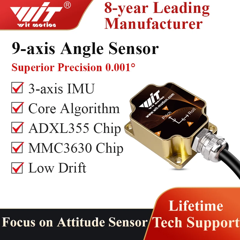 3-осевое ускорение WitMotion HWT9053 AHRS гироскоп точка Euler Mag встроенный чип MMC3630 и