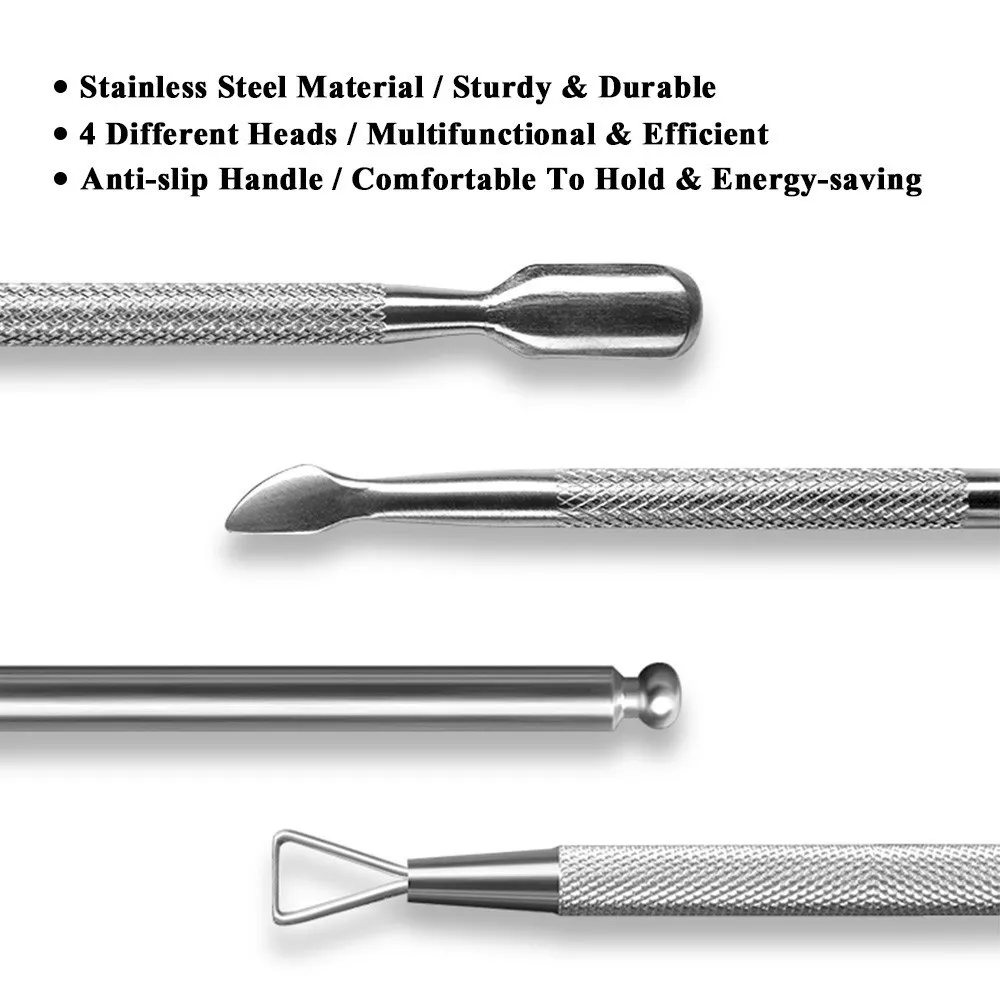 

2Pcs Gel Nail Polish Removal Tool Stainless Steel Dead Skin Cuticle Peeler Scraper Cuticle Pusher & Spoon Double-ended Nail Clea